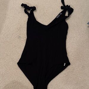Nasty Gal Black Bodysuit with Tie Straps